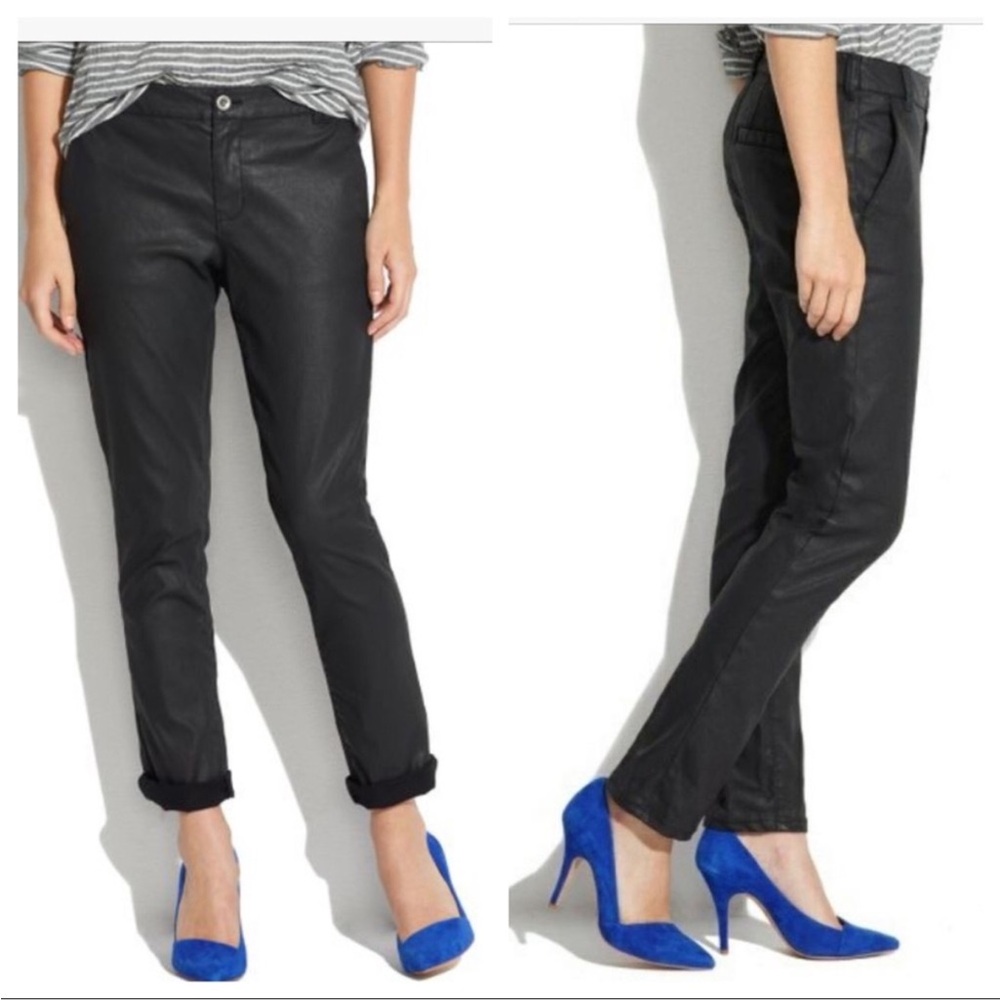 Madewell Rivington Black Coated Trousers Size 0